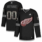 Customized Men's Red Wings Any Name & Number Black Shadow Logo Print Adidas Jersey,baseball caps,new era cap wholesale,wholesale hats